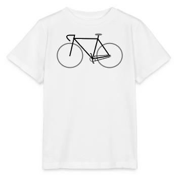 black single-speed bike with racing handlebar - Stanley/Stella MINI CREATOR Kids’ T-Shirt - white - Front - Maike (125cm)