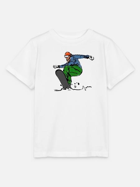 Snowboarder - Stanley/Stella Kinder T-Shirt MINI CREATOR - Weiß