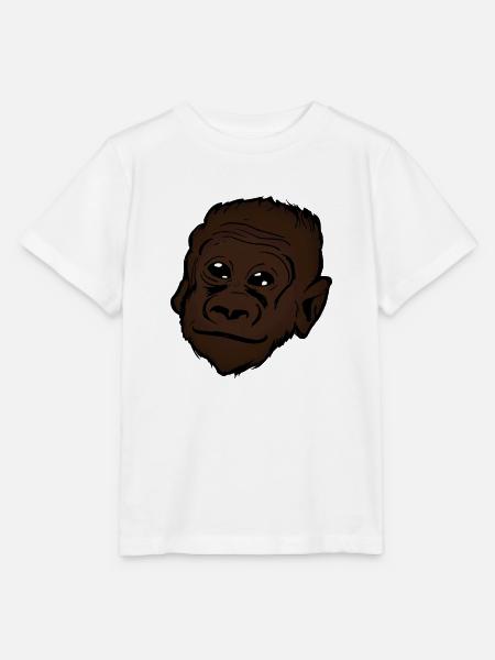 Gorilla Tiermotiv - Stanley/Stella Kinder T-Shirt MINI CREATOR  - Weiß