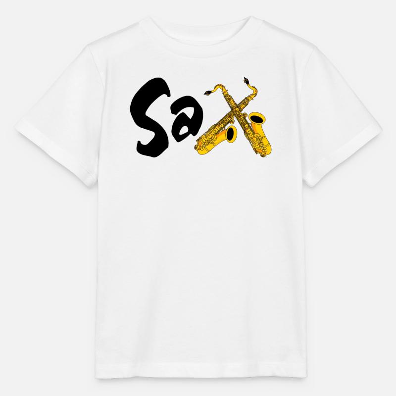 Saxophone Sax - T-shirt bio MINI CREATOR Stanley/Stella Enfant - blanc