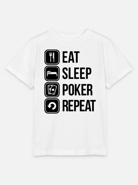 eat sleep poker repeat - Stanley/Stella Kinder T-Shirt MINI CREATOR  - Weiß