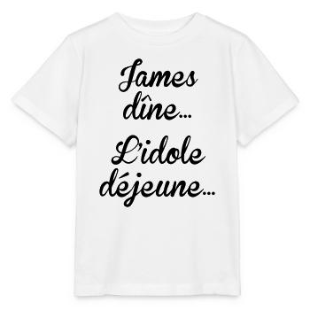 James dîne, l'idole déjeune - T-shirt bio MINI CREATOR Stanley/Stella Enfant - blanc - Devant - Maike (125cm)