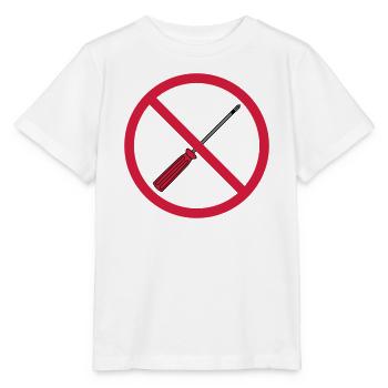 keine schraubenzieher verboten schild hinweis mech - Stanley/Stella Kinder T-Shirt MINI CREATOR  - Weiß - Vorne - Maike (125cm)