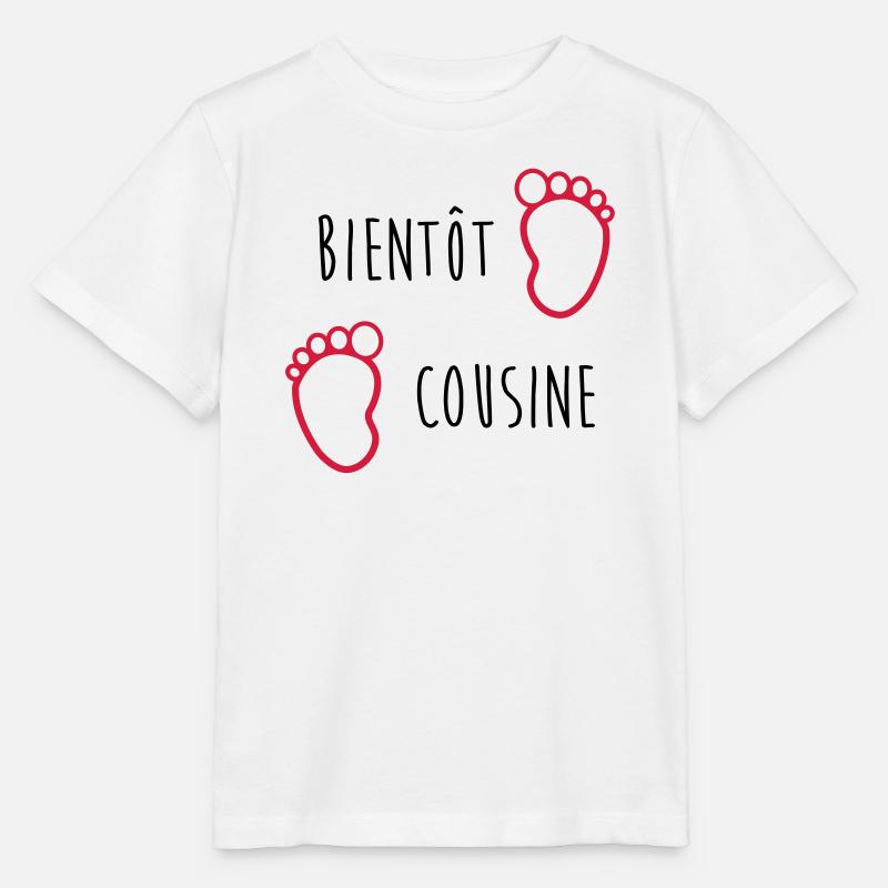 Bientôt Cousine / Cousin / Bébé / Naissance / Baby - T-shirt bio MINI CREATOR Stanley/Stella Enfant - blanc