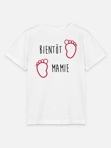 Bientôt Mamie - Mamy - Naissance - Bébé - Enfant - T-shirt bio MINI CREATOR Stanley/Stella Enfant - blanc