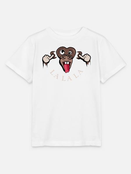 funny monkey lalala symbol illustration tongue - Stanley/Stella MINI CREATOR Kids’ T-Shirt - white
