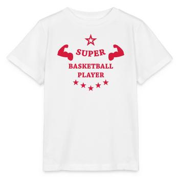Basketball - Basket Ball - Game - Sport - Player - Stanley/Stella Kinder T-Shirt MINI CREATOR  - Weiß - Vorne - Maike (125cm)