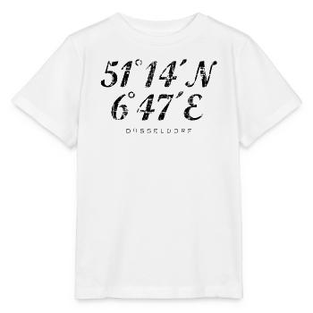 Düsseldorf Koordinaten (Vintage/Schwarz) - Stanley/Stella Kinder T-Shirt MINI CREATOR  - Weiß - Vorne - Maike (125cm)