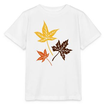 Ahorn Herbstblätter Herbst Blätter - Stanley/Stella Kinder T-Shirt MINI CREATOR  - Weiß - Vorne - Maike (125cm)