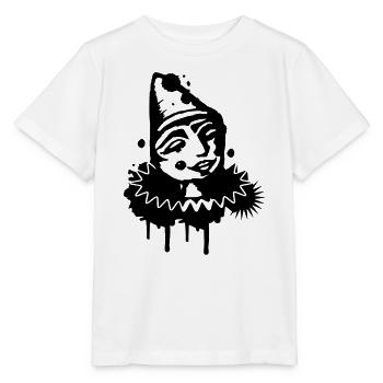 Portrait d’un clown mélancolique en graffitis - T-shirt bio MINI CREATOR Stanley/Stella Enfant - blanc - Devant - Maike (125cm)