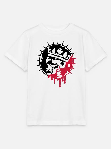 Totenschädel mit Krone Graffiti Patch - Stanley/Stella Kinder T-Shirt MINI CREATOR - Weiß