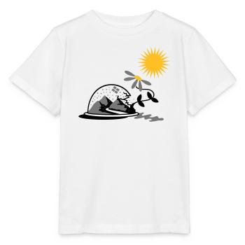 Boule à neige avec tournesol et soleil - T-shirt bio MINI CREATOR Stanley/Stella Enfant - blanc - Devant - Maike (125cm)