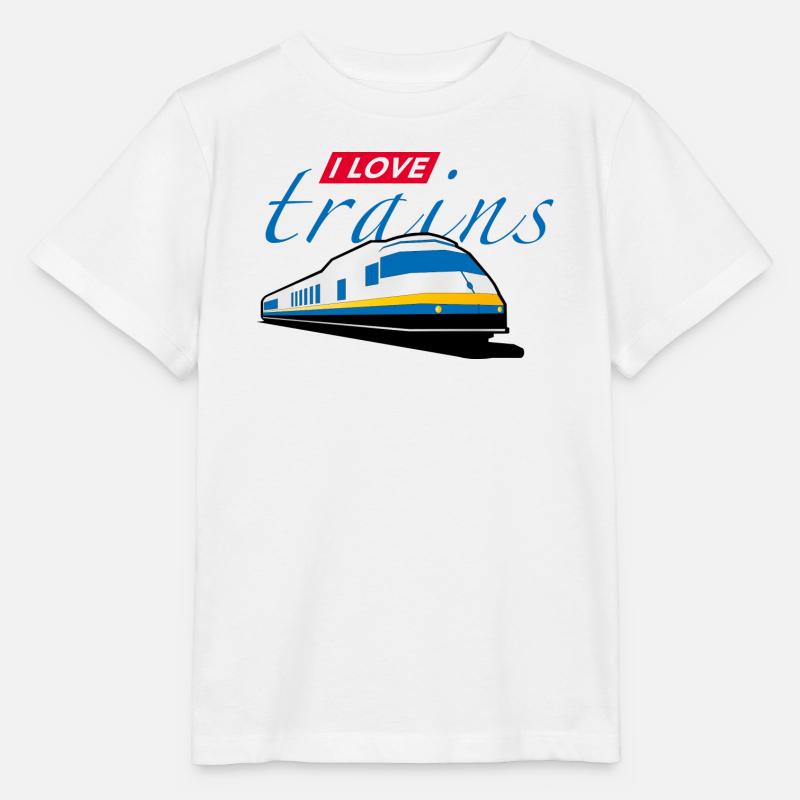 J’adore les trains | Chemin de fer - T-shirt bio MINI CREATOR Stanley/Stella Enfant - blanc