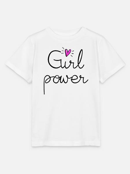 girl power mit herz rosa glitter - Stanley/Stella Kinder T-Shirt MINI CREATOR - Weiß