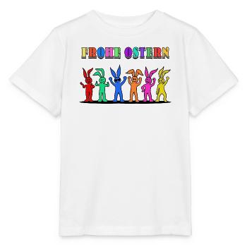 Frohe Ostern Osterhasen Osterhäschen Osterfest - Stanley/Stella Kinder T-Shirt MINI CREATOR  - Weiß - Vorne - Maike (125cm)