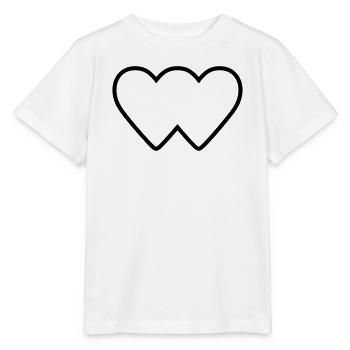Herz doppelt Verbundenheit Icon Kontur - Stanley/Stella Kinder T-Shirt MINI CREATOR  - Weiß - Vorne - Maike (125cm)