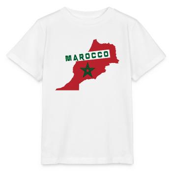 Carte du Maroc avec drapeau national - T-shirt bio MINI CREATOR Stanley/Stella Enfant - blanc - Devant - Maike (125cm)