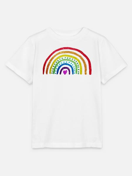 Regenbogen-Glitzer - Stanley/Stella Kinder T-Shirt MINI CREATOR - Weiß