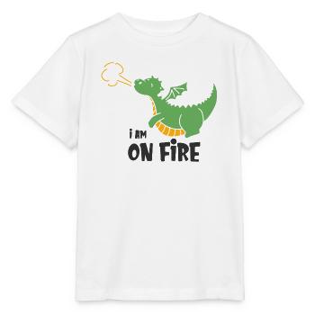 Humorous Fire Dragon for Kids - Stanley/Stella MINI CREATOR Kids’ T-Shirt - white - Front - Maike (125cm)