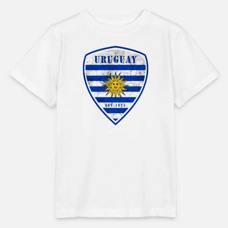 Conception d'armoiries vintage Uruguay - T-shirt bio MINI CREATOR Stanley/Stella Enfant - blanc