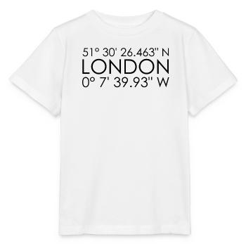 London Koordinaten - Stanley/Stella Kinder T-Shirt MINI CREATOR  - Weiß - Vorne - Maike (125cm)