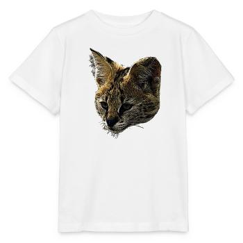 Serval canvas, big cats, wildlife designs - Stanley/Stella MINI CREATOR Kids’ T-Shirt - white - Front - Maike (125cm)