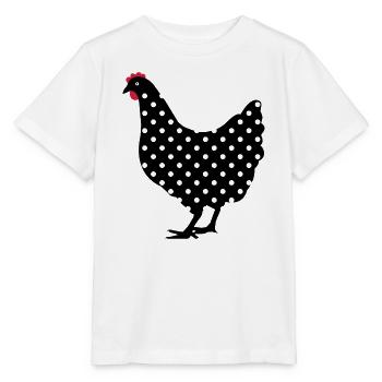 Huhn Henne gepunktet - Stanley/Stella Kinder T-Shirt MINI CREATOR  - Weiß - Vorne - Maike (125cm)