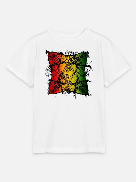 Rasta-Blattabstraktion mit Farbverlauf - Stanley/Stella Kinder T-Shirt MINI CREATOR - Weiß