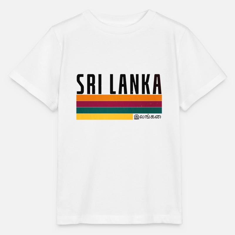 Rayures du drapeau du Sri Lanka - T-shirt bio MINI CREATOR Stanley/Stella Enfant - blanc