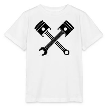 Clé de piston du moteur croisée - T-shirt bio MINI CREATOR Stanley/Stella Enfant - blanc - Devant - Maike (125cm)