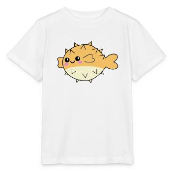 Kugelfisch niedliches Tier - Stanley/Stella Kinder T-Shirt MINI CREATOR  - Weiß - Vorne - Maike (125cm)