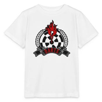Flammendes Dartboard Emblem - Stanley/Stella Kinder T-Shirt MINI CREATOR  - Weiß - Vorne - Maike (125cm)