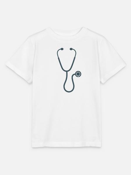 Stethoskop Linienkunst - Stanley/Stella Kinder T-Shirt MINI CREATOR  - Weiß