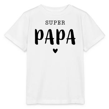 Super Papa mit Herz - Stanley/Stella Kinder T-Shirt MINI CREATOR  - Weiß - Vorne - Maike (125cm)