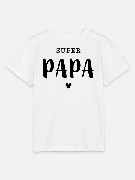Super Papa mit Herz - Stanley/Stella Kinder T-Shirt MINI CREATOR - Weiß