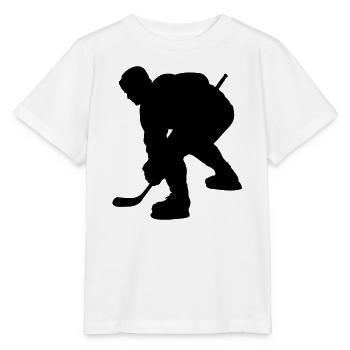 Logo de l’image de l’ombre de hockey sur glace pour le fan club - T-shirt bio MINI CREATOR Stanley/Stella Enfant - blanc - Devant - Maike (125cm)