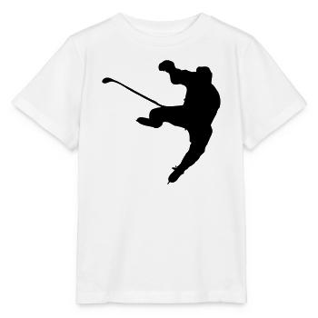 Logo de l’image de l’ombre de hockey sur glace - T-shirt bio MINI CREATOR Stanley/Stella Enfant - blanc - Devant - Maike (125cm)