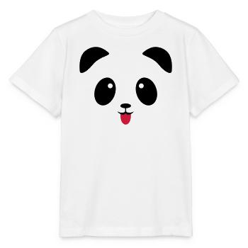 Langue de visage de panda - T-shirt bio MINI CREATOR Stanley/Stella Enfant - blanc - Devant - Maike (125cm)