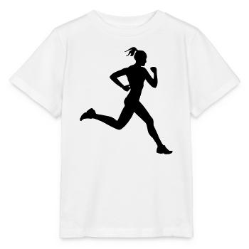 Läuferin oder Läuferin beim Laufen - Stanley/Stella Kinder T-Shirt MINI CREATOR  - Weiß - Vorne - Maike (125cm)