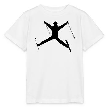 Skispringen Wintersport Schattenfigur - Stanley/Stella Kinder T-Shirt MINI CREATOR  - Weiß - Vorne - Maike (125cm)