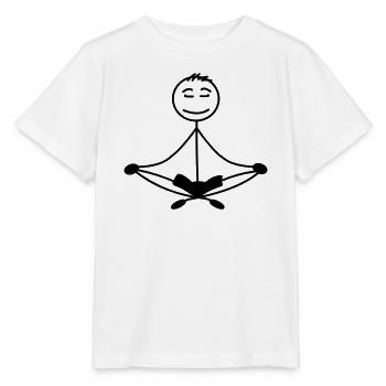 Méditation rester calme respirer, expirer - T-shirt bio MINI CREATOR Stanley/Stella Enfant - blanc - Devant - Maike (125cm)