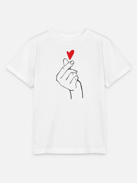 K-Pop Finger Heart - Stanley/Stella Kinder T-Shirt MINI CREATOR - Weiß