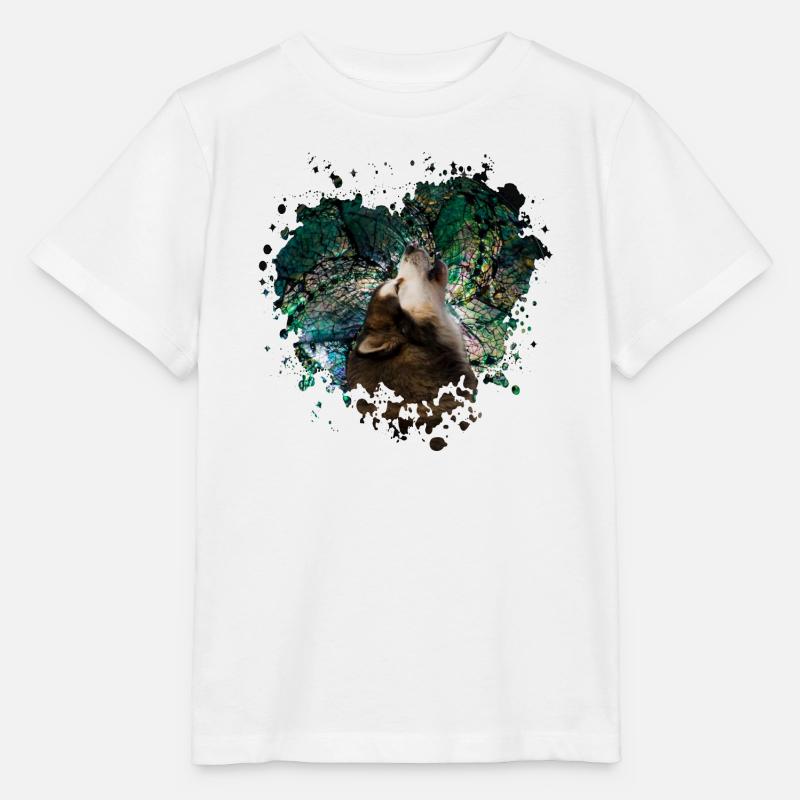 Howling malamute - Stanley/Stella MINI CREATOR Kids’ T-Shirt - white
