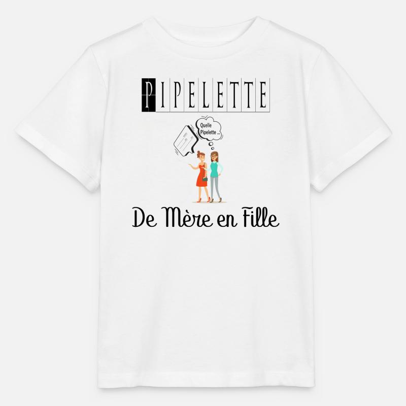 Pipelette de Mère en Fille Bavarde - T-shirt bio MINI CREATOR Stanley/Stella Enfant - blanc