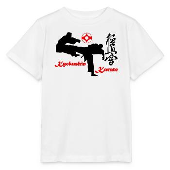 Kyokushin Karate KO Kick mit Kanku Zeichen - Stanley/Stella Kinder T-Shirt MINI CREATOR  - Weiß - Vorne - Maike (125cm)