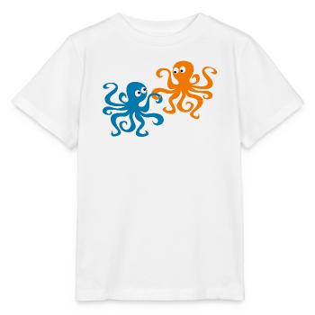 Oktopus Valentinstag Comic Meer Tintenfische Kind - Stanley/Stella Kinder T-Shirt MINI CREATOR  - Weiß - Vorne - Maike (125cm)