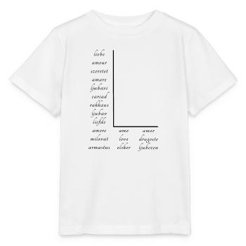 Liebe Auf Vielen Verschiedenen Sprachen - Stanley/Stella Kinder T-Shirt MINI CREATOR  - Weiß - Vorne - Maike (125cm)