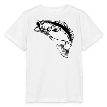 Logo transparent de poisson pour pêcheur - T-shirt bio MINI CREATOR Stanley/Stella Enfant - blanc - Devant - Maike (125cm)