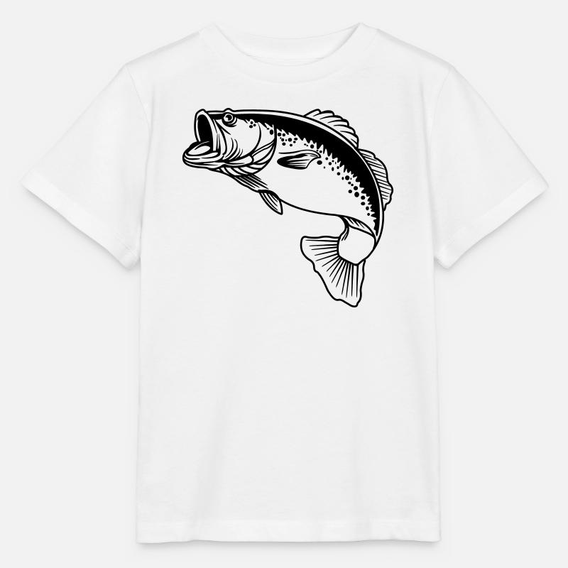 Logo transparent de poisson pour pêcheur - T-shirt bio MINI CREATOR Stanley/Stella Enfant - blanc