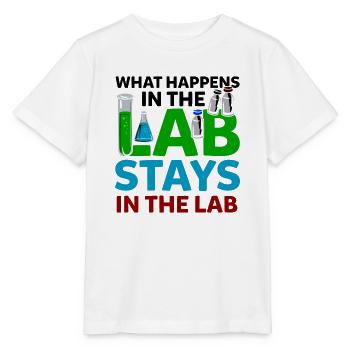 What Happens In The Lab Stays In Lab Chemistry Lab - Stanley/Stella MINI CREATOR Kids’ T-Shirt - white - Front - Maike (125cm)